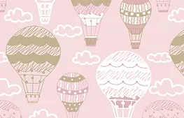Tecido bichos baby- balões rosa
